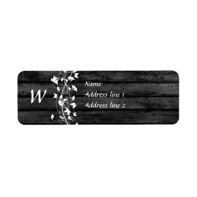 Svart Adressetiketter Returadress Etikett (Framsidan)