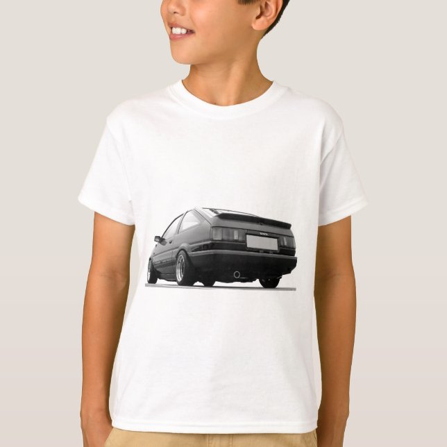 Svart AE86 & vit Tee (Framsida)
