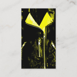 Svart affärskort av läder Jacka Gult Visitkort