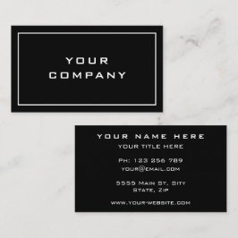 Svart Affärskort Färg och teckensnitt Visitkort