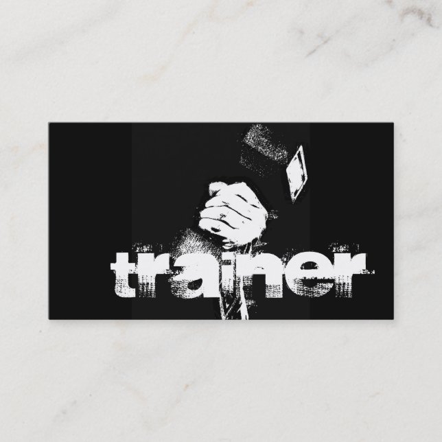 Svart Affärskort för personlig tränare i Stil Visitkort (Framsida)