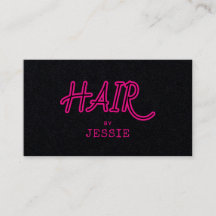 Svart Affärskort i coola Retro Hair Stylist 