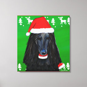 Svart Afghansk Hund Canvastryck