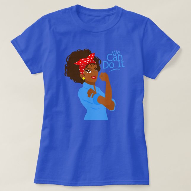 Svart african rosie, vi kan göra det t shirt (Design framsida)