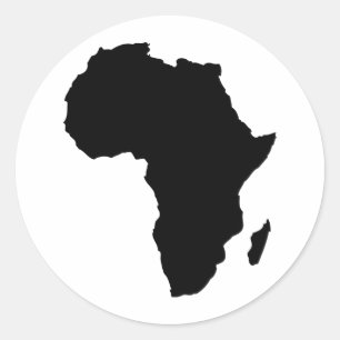 svart afrika runt klistermärke
