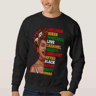 Svart afrikansk drottning ord flicka afro naturlig lång ärmad tröja