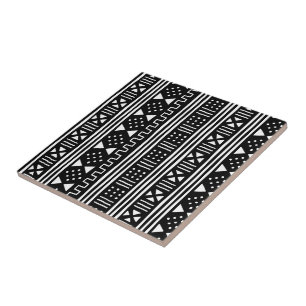 Svart afrikansk MudCloth färg som kan ändras för Kakelplatta