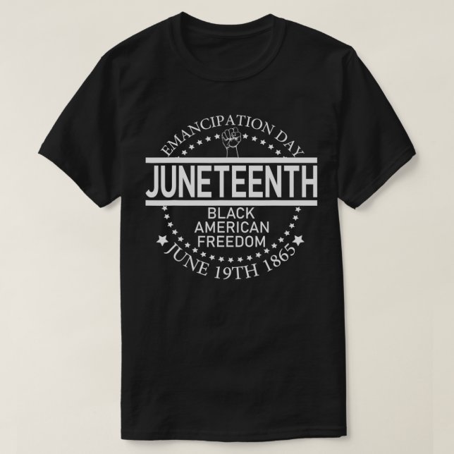 Svart afrikanska Junetonde och Black Histor T Shirt (Design framsida)