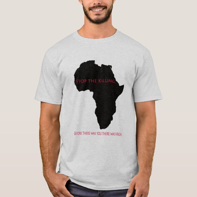 Svart    afrikastopp för T-tröja dödandet T Shirt (Framsida)