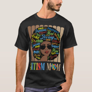 Svart Afro Amerikansk Autism Mamma Medvetenhet M T Shirt