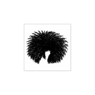 Svart afro lockigt hår stämpel