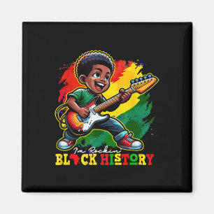 Svart Afro Pojke Jag Kör Svart Historiemånad Gui Magnet