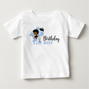 Svart afroamerikansk 1-års födelsedag pojktröja  t shirt