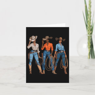 Svart afroamerikansk cowgirl västern landsbygd rod kort