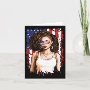 Svart afroamerikansk flagg för fjärde juli patriot kort