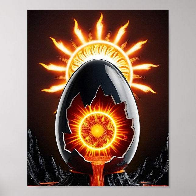 Svart ägg med sol poster (Framsidan)