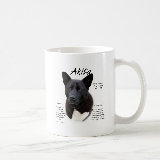 Svart Akita-historikdesign Kaffemugg (Höger)