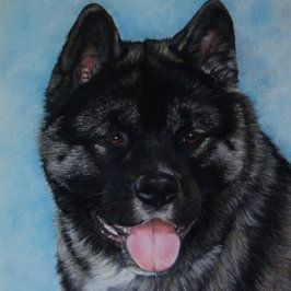 Svart akita-panorering av porträtt konst i hund pussel