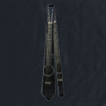 Svart akustisk gitarr 2 sid musiktien slips<br><div class="desc">Svart akustisk gitarr 2 sid musiktien. Slutet upp av en svart, stålsätter stränger akustisk visning nacken och stränger för en elegant, subtil och distinctly musikalisk look. En underbar gåva för din favorit- gitarrspelare, musiker eller musikälskare. #music #guitar #zazzle</div>