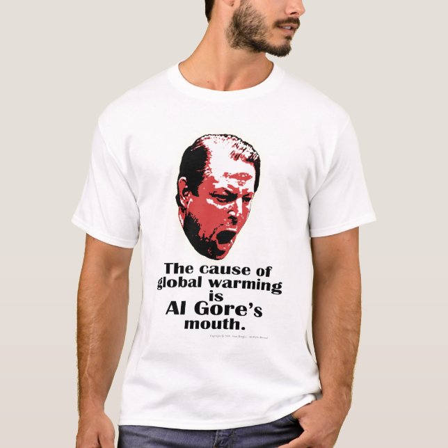 Svart Al Gore för global värme T-shirt (Framsida)