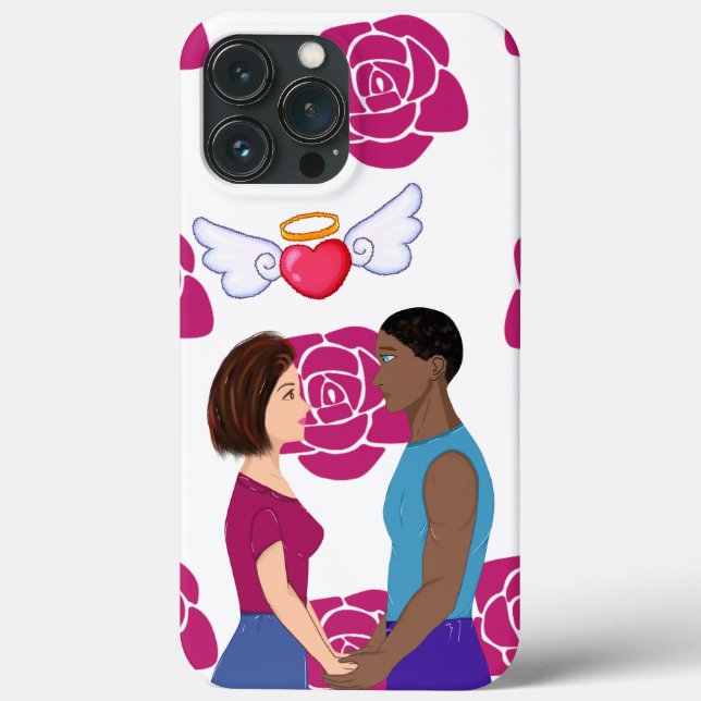 Svart Alla hjärtans dag för iPhone / iPad-fodral (Baksida)