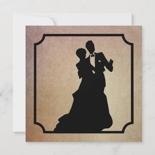 Svart Alla hjärtans dansgruppinbjudan Inbjudningar (Framsida)