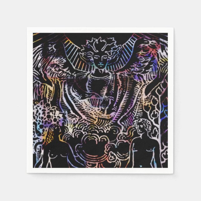 Svart Älskare-Tarot Card Pappersservett (Framsidan)