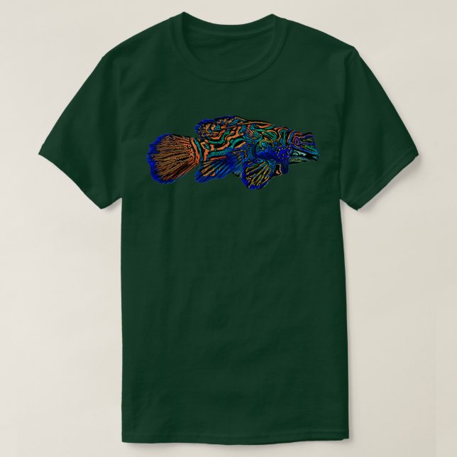 Svart alternativ design av ett mandarinfish t shirt (Design framsida)