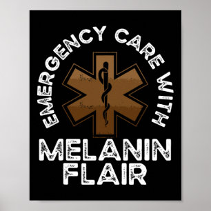 Svart ambulanssjuksköterska afroamerikansk EMS EMT Poster