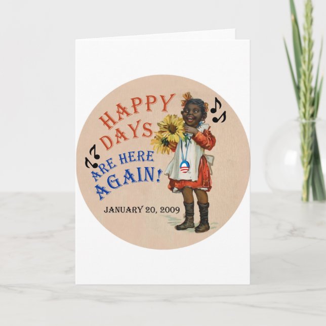 Svart Americana Obama lyckliga dagar är här igen Kort (Framsida)