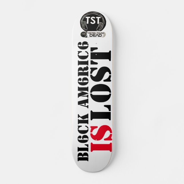 SVART AMERIKA ÄR FÖRLORAT MINI SKATEBOARD BRÄDA 18,5 CM (Framsida)