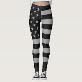 Svart amerikansk flagg modern kantig monokrom leggings