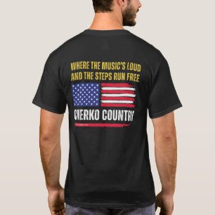 (Svart) amerikansk flagga / Musik är högt & steg s T Shirt