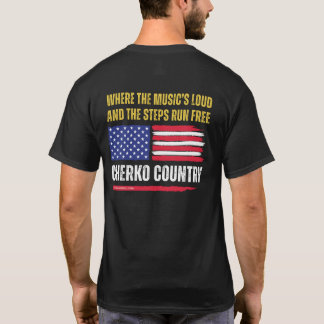 (Svart) amerikansk flagga / Musik är högt & steg s T Shirt