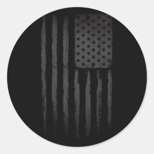 Svart amerikanska flaggan runt klistermärke