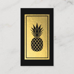 Svart anananas Faux Gold Foil, Affärskort Visitkort