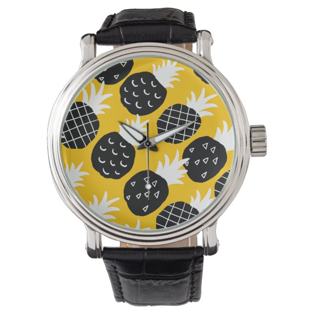 Svart ananas armbandsur (Framsida)