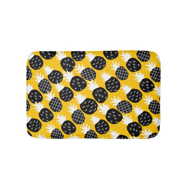 Svart ananas badrumsmatta (Framsidan)