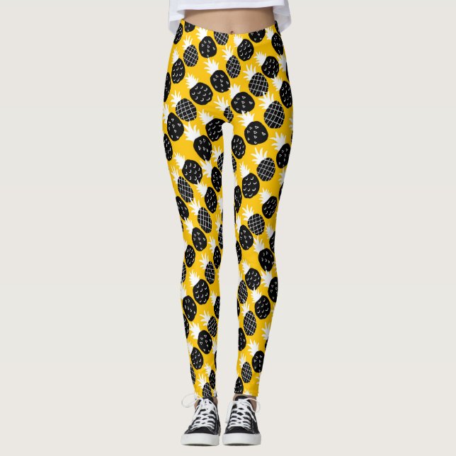 Svart ananas leggings (Framsida)