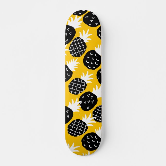 Svart ananas mini skateboard bräda 18,5 cm (Framsida)