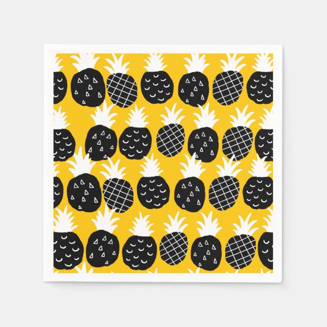 Svart ananas pappersservett (Framsidan)
