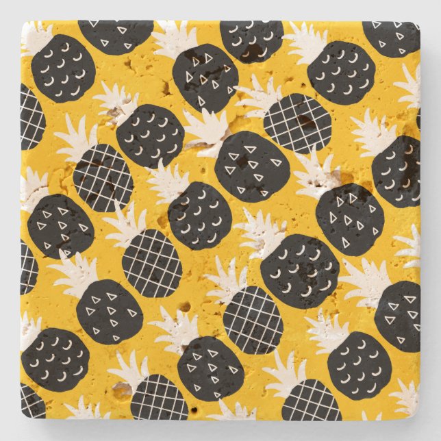 Svart ananas stenunderlägg (Framsidan)