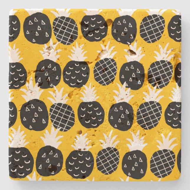 Svart ananas stenunderlägg (Framsidan)