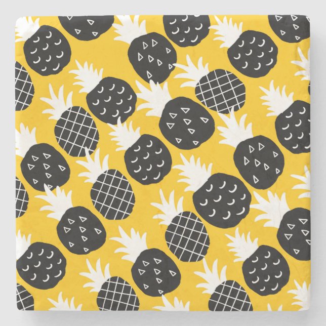 Svart ananas stenunderlägg (Framsidan)