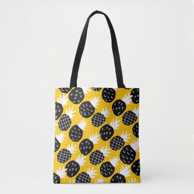 Svart ananas tygkasse (Framsida)