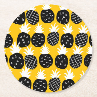 Svart ananas underlägg papper rund