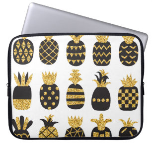 Svart ananas: Unik texturerad uppsättning Laptop Fodral