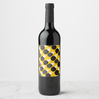 Svart ananas vinflaska etikett
