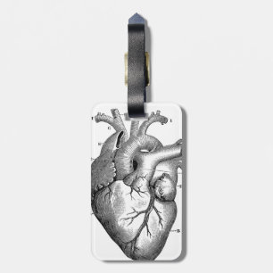 Svart Anatomical hjärta Bagagebricka