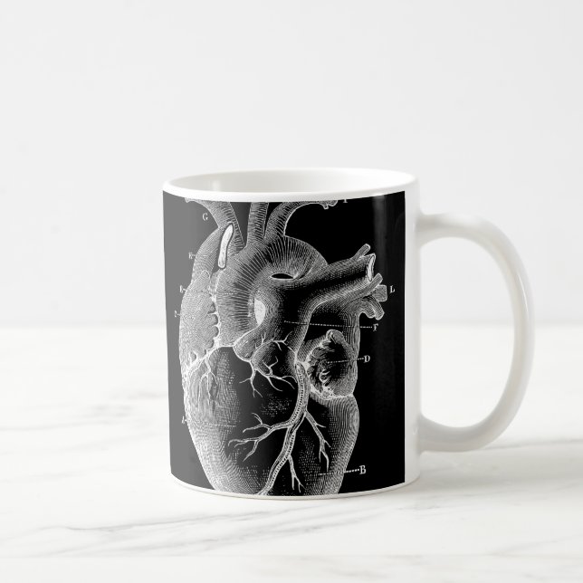 Svart Anatomical hjärta Kaffemugg (Höger)